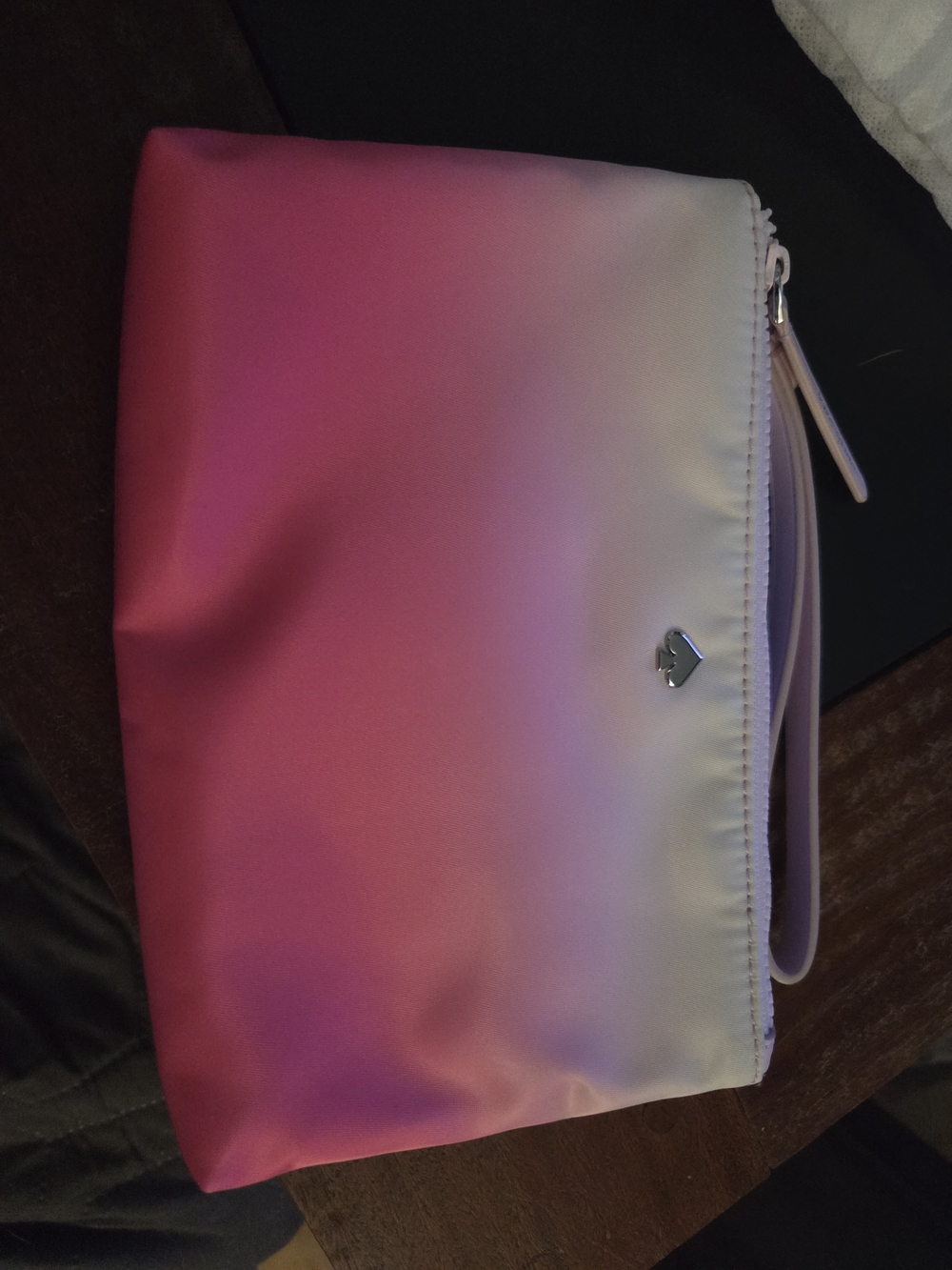 Pink And White Ombre Wristlet